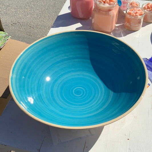 Round ceramic platter blue, Rulo
