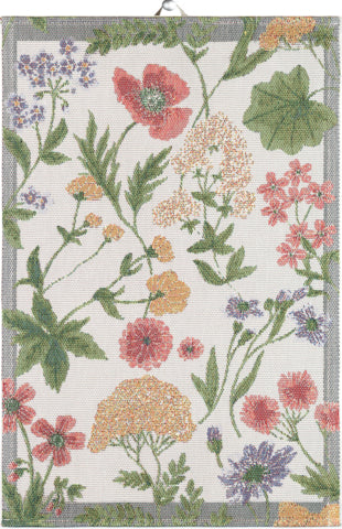 Kökshandduk med blommotiv från Ekelund – ekologisk bomull, modell Ängsdröm 40x60 cm