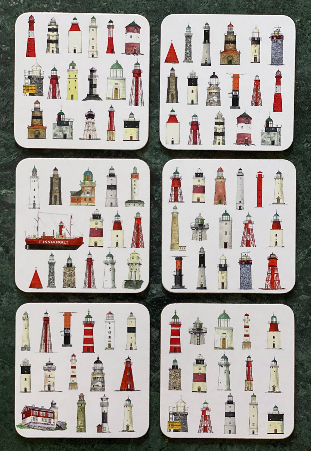 Coasters Lighthouses 6-pak
